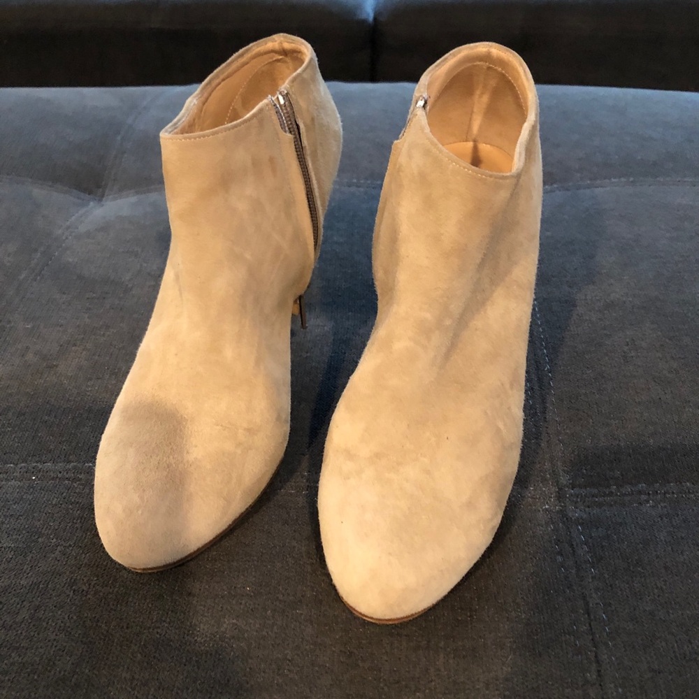 TAN SUEDE J CREW BOOTIES